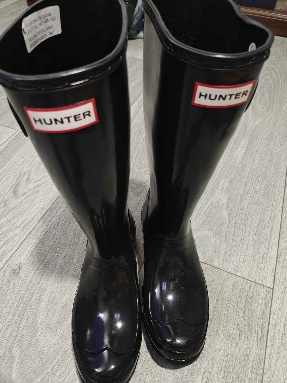 Hunter Women's Black Gloss Tall Rain Boots